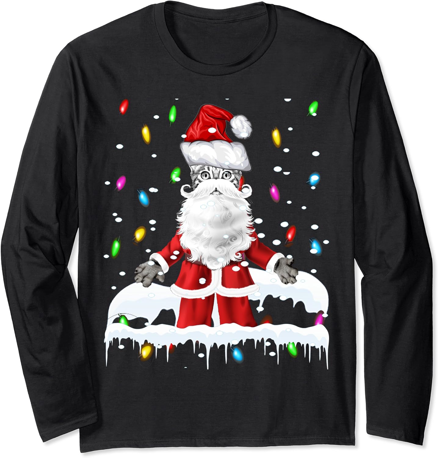 Cat Christmas Xmas Light Funny Cats Christmas Santa Gifts